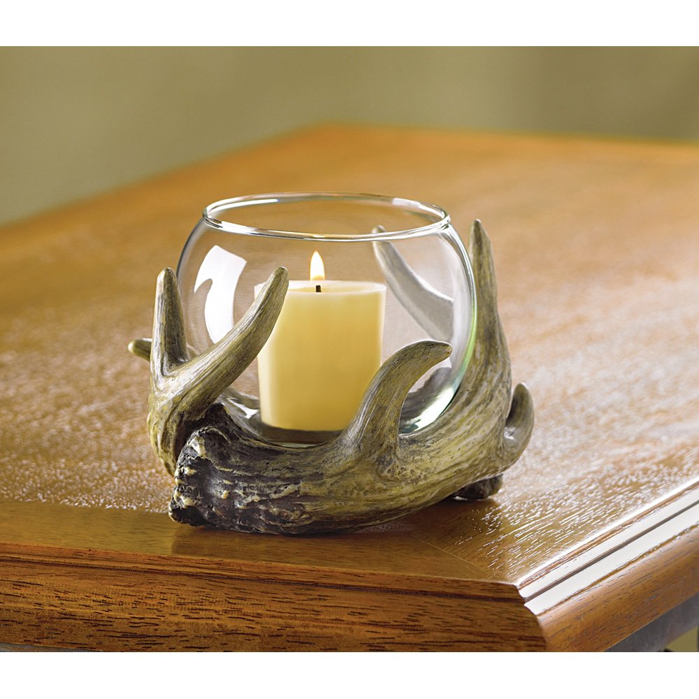 Rustic antler candleholder