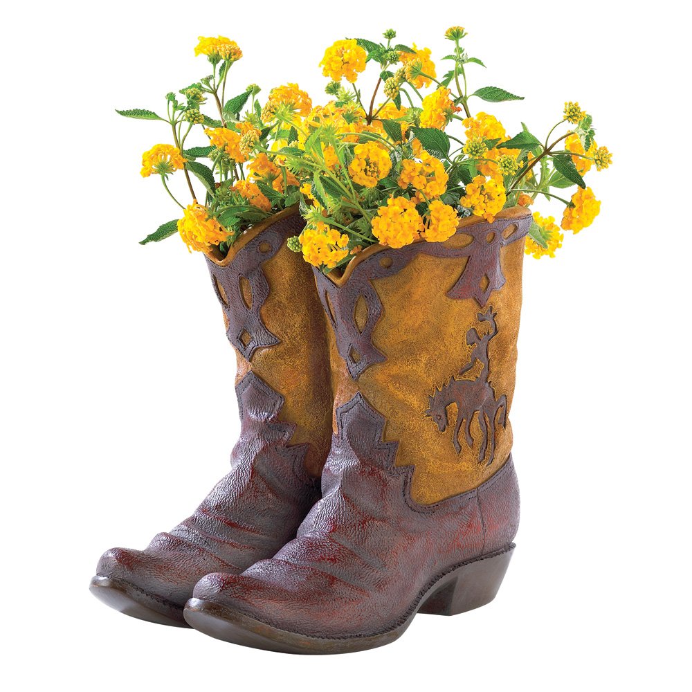 Cowboy boots planter