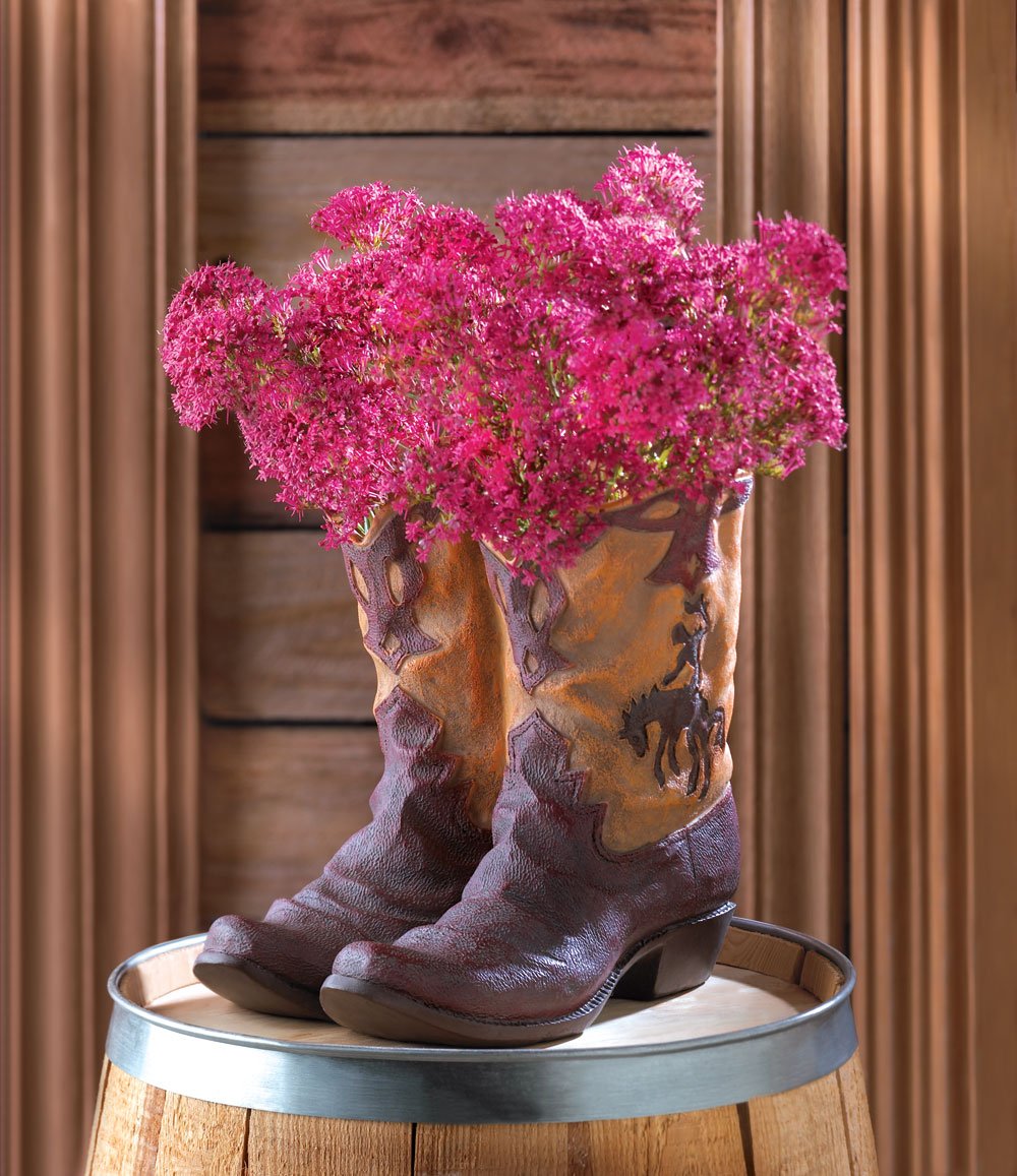 Cowboy boots planter