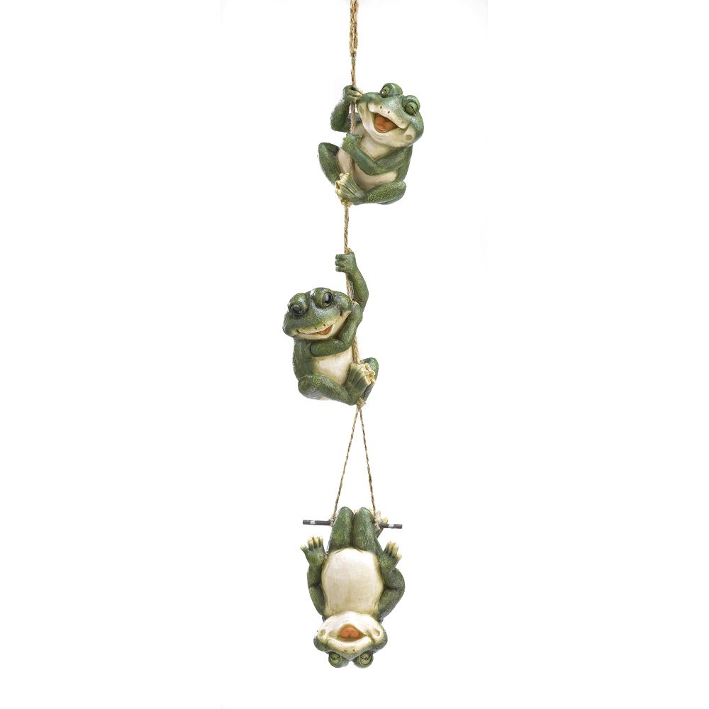 Frolicking frogs hanging decor
