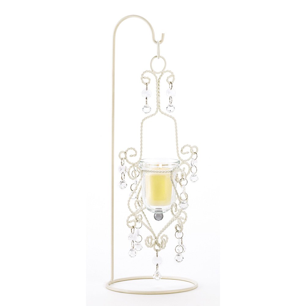 Vintage crystal drop candleholder