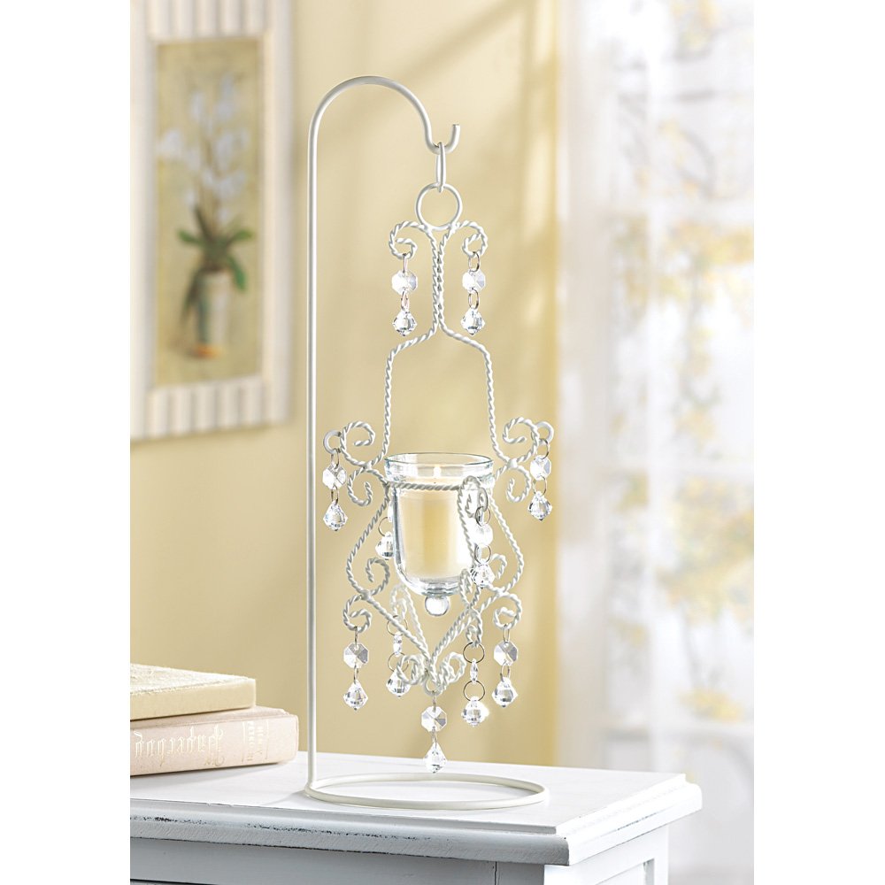 Vintage crystal drop candleholder