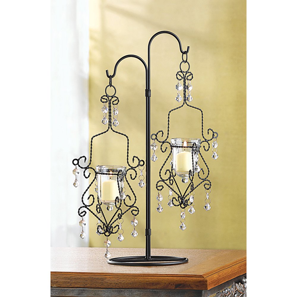 Crystal drop candleholder