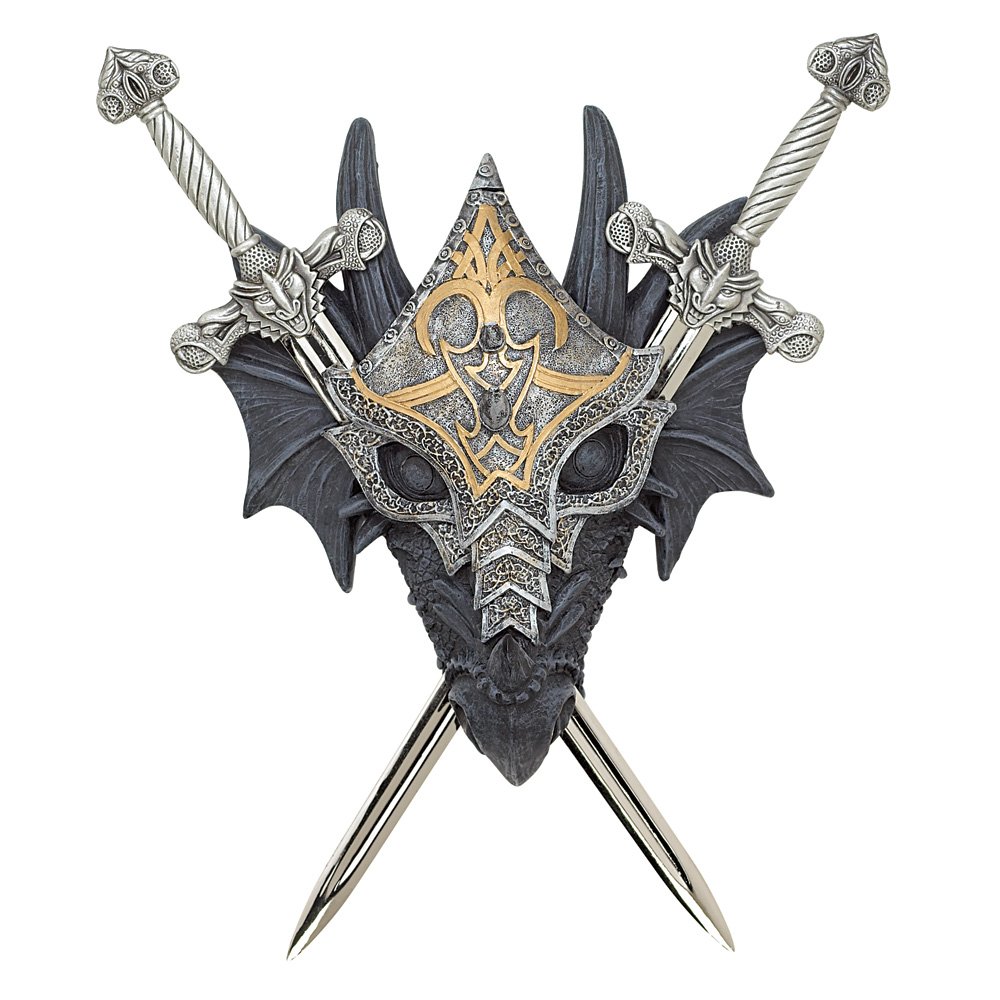Armored dragon wall crest