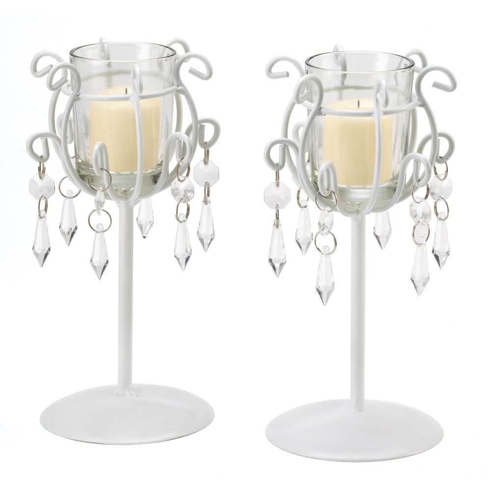 Crystal drop votive stands