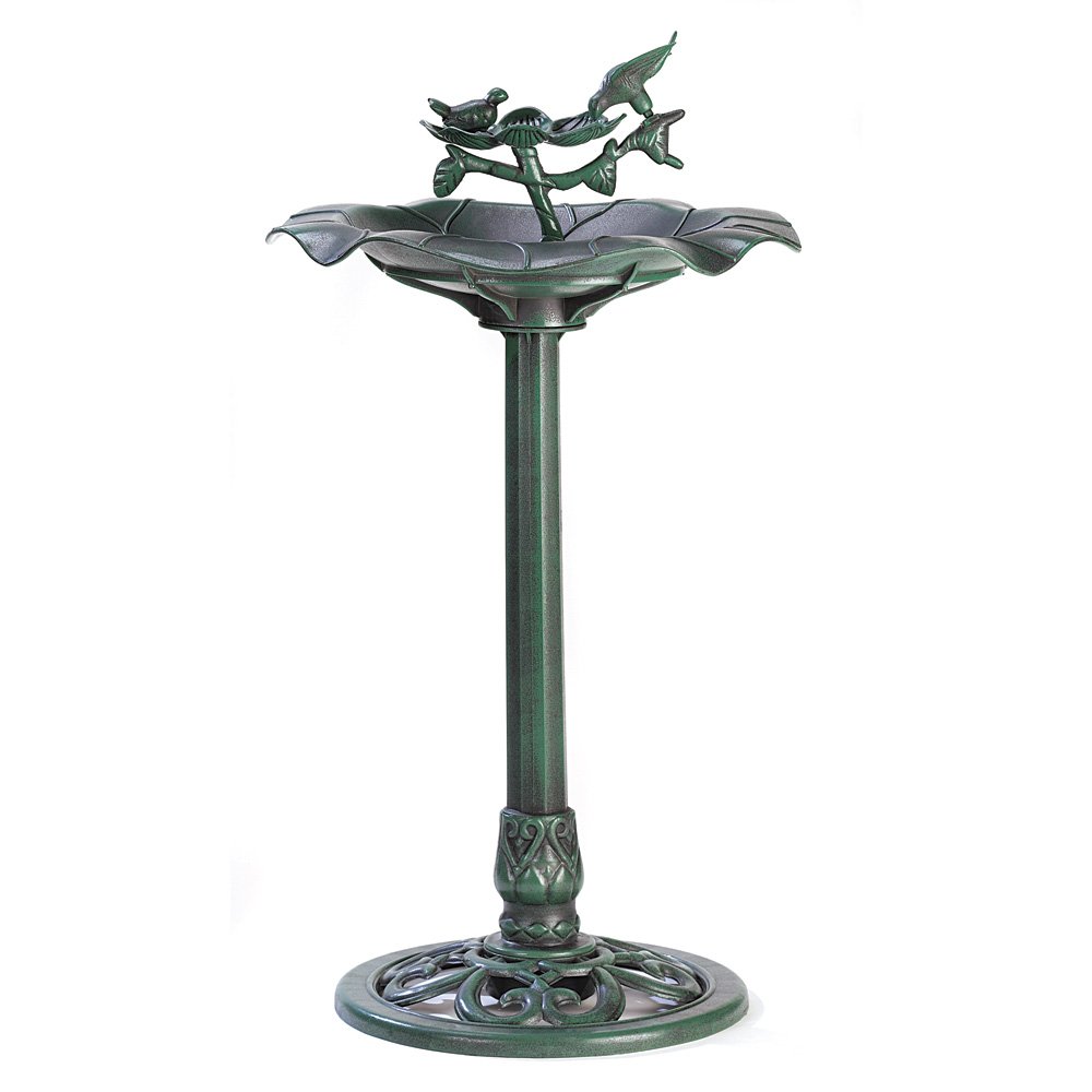 Verdigris birdbath